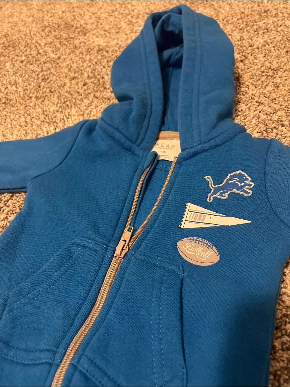Detroit Lions Wear by EA Baby Girls 0-3 month Full Zip Outfit